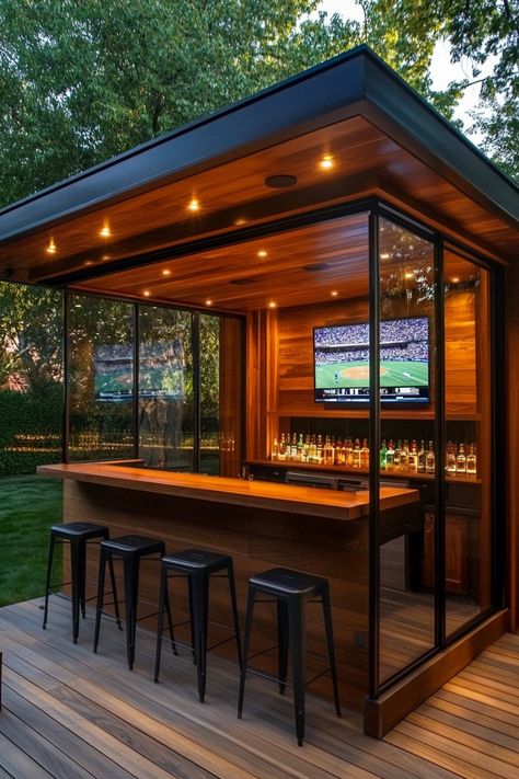 10+ Inspiring Outdoor TV Ideas That Will Blow Your Mind Outdoor Bar Pergola Ideas, Patio Bar Ideas Outdoor, Outside Entertainment Areas, Tv Setup Ideas, Outdoor Bar Design, Outdoor Tv Ideas, Outdoor Tv Setup, Outdoor Bar Ideas, Tv Setup