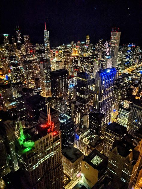 Picture taken from Willis Tower Skydeck by Kris Allen Willis Tower Skydeck, Kris Allen, Chicago Aesthetic, Disney Magic Kingdom, City Scene, World Cities, Travel Sites, Christmas Day, Willis Tower