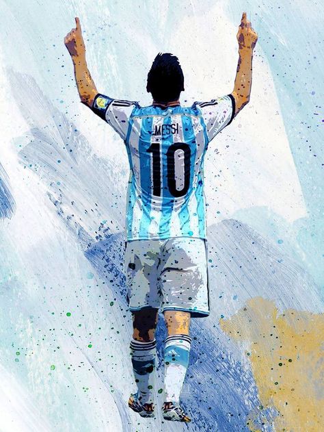 Messi Drawing, Messi Y Cristiano, Football Paintings, Football Messi, Sports Painting, Leonel Messi, Art Deco Abstract, Messi Argentina, Pictures Poses