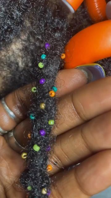 Fairy Dust Braids, Glitter Locs, Loc Sprinkles Locks, Beaded Locs, Loc Sprinkles, Fairy Locs, Gothic Stuff, Loc Inspiration, Pretty Hair Color