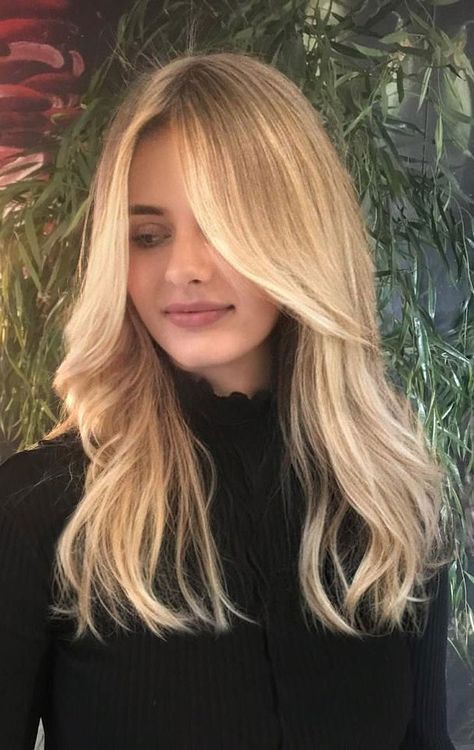 Medium Length Haircut With Curtain Bangs Blonde, Curtain Bangs Waves, Blonde Balayage Curtain Bangs, Light Curtain Bangs, Fine Hair Curtain Bangs, Armpit Length Hair, Curtain Bangs Fine Hair, Bangs 2022, Long Blonde Hair Cuts