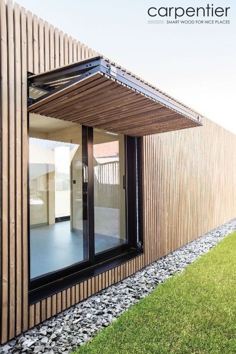 House Cladding, Casa Country, Casa Container, Shutters Exterior, Timber Cladding, Exterior Cladding, Window Shutters, Windows Exterior, Exterior Wood