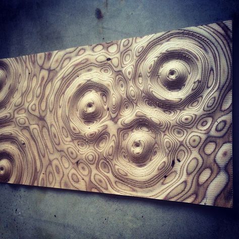 Ripple on Ply - Art From Plywood Plywood Art, Tre Kunst, Plywood Projects, Carved Wood Wall Art, Cnc Art, Fluid Dynamics, Wall Art Wood, Carving Art, Building Material