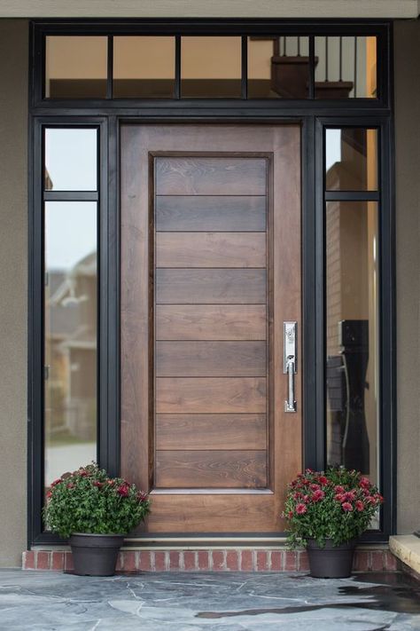 I really like this entryway, for the simplicity. #homedecor #interiordesign #decoration #doorideas #doorispo #doordesign Pintu Interior, Modern Wooden Doors, Main Entrance Door Design, Beautiful Front Doors, Farmhouse Front Door, Modern Front Door, Entrance Door Design, Wooden Front Doors, Glass Panel Door