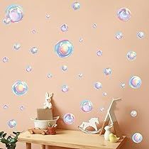 Under The Sea Room Decor, Sea Room Decor, Under The Sea Room, Bathroom Mermaid, Ocean Bubbles, World Background, Mural Stickers, Colorful Bubbles, Mermaid Bathroom