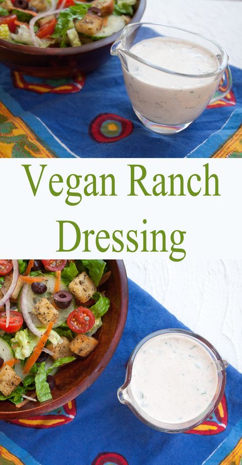 Vegan Ranch Dressing (gluten free)- This ranch is made with fresh herbs. It is so good that you will want to switch out your store bought dressing! #veganranch #ranchdressing Dairy Replacements, Vegan Ranch Dressing Recipe, Gluten Free Ranch Dressing, Homemade Vegan Ranch Dressing, Fritters Vegan, Vegan Sauce, Vegan Ranch Dressing, Alkaline Vegan, Vegan Dressing