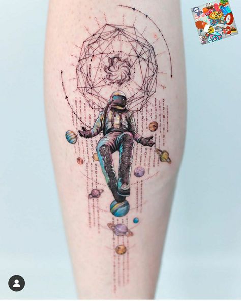 Sigueme!! Astronaut Tattoo, Eva Nyc, Universe Tattoo, Planet Tattoos, Wicked Tattoos, Wrist Tattoos For Guys, Alien Tattoo, Arm Band Tattoo, Space Tattoo