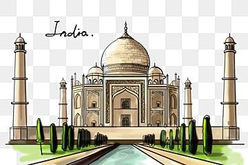 Taj Mahal Painting, Taj Mahal Drawing, January Background, تاج محل, Historical Drawings, Taj Mahal India, Independence Day India, Best Nature Wallpapers, Landmark Buildings