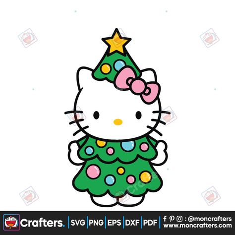 Funny Christmas Tree Hello Kitty SVG Merry Christmas Svg Files Free Cricut, Hello Kitty Stocking, Hello Kitty Christmas Card, Hello Kitty Navidad, Xmas Characters, Bouquet Business, Hello Kitty Halloween Wallpaper, Hello Kitty Svg, Hello Kitty Holiday