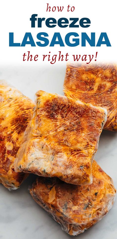 How To Freeze Lasagna, Freeze Lasagna, Freezer Lasagna, Leftover Lasagna, Slow Cooker Balsamic Chicken, Vegetarian Lasagna Recipe, Clean Dinner Recipes, Frozen Lasagna, Freezing Leftovers