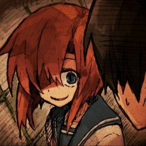 Higurashi No Naku Koro Ni, Red Hair, Twitter, Red, Anime, Hair, Blue