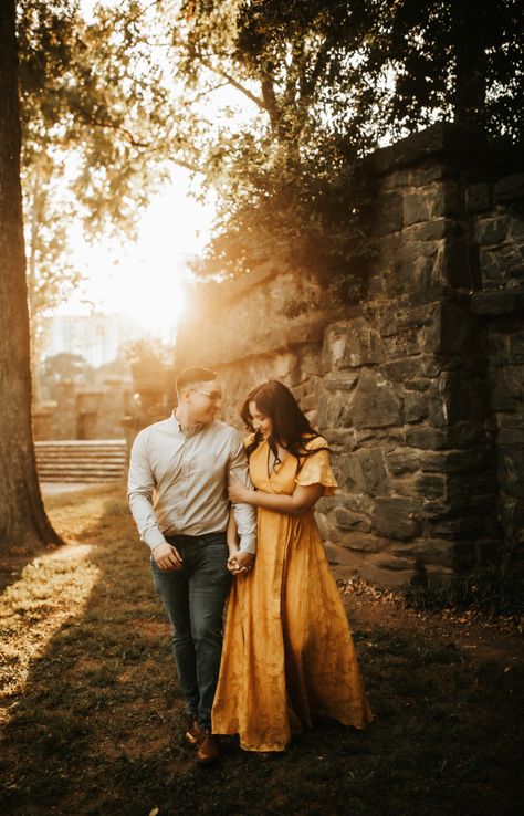 Late October Engagement Photos, Fall Engagement Pictures Plus Size, Engement Photos, Fall Engagement Pictures Outfit Dresses, Fall Garden Engagement Pictures, Fall Engagement Photo Outfit Ideas, November Engagement Pictures, October Engagement Pictures, Fall Couple Pictures Apple Orchard