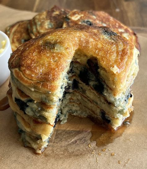 Buttermilk Blueberry Pancakes — Well Made by Kiley Buttermilk Breakfast, Buttermilk Blueberry, Blueberry Buttermilk Pancakes, The Best Pancakes, Yummy Pancake Recipe, Best Pancakes, Blueberry Pancake, Cinnamon Roll Pancakes, Ultimate Breakfast