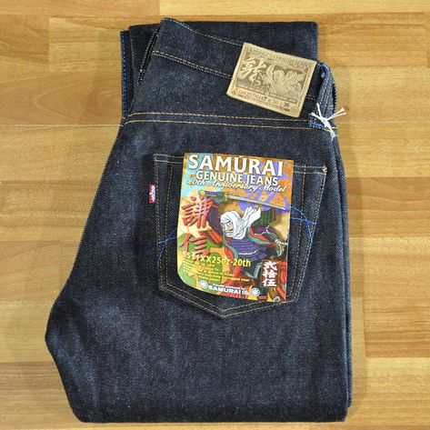 Samurai S511XX 25oz 20th Anniversary Denims (Slim Tapered Fit) . It’s the 20th anniversary, you know it’s gonna be special! . This is a pair of 25oz denim you’ll really want to wear everyday! . With so many hidden details from Samurai’s elaborate story, these are the perfect heavyweight pair of jeans for real fans of Japanese culture. #samuraijeans Japanese Denim, You Know It, 20th Anniversary, Japanese Culture, For Real, Men's Jeans, Levi Jeans, Mens Jeans, Pants