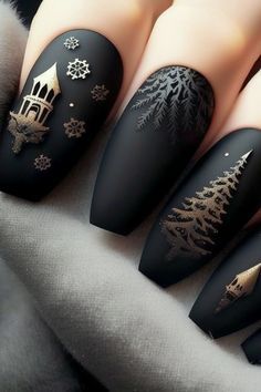 Gel Nails Coffin, Fall Nail Art Designs, Cute Christmas Nails, Sweater Nails, Nail Design Inspiration, Short Nails Art, Winter Nail Art, Fall Nail Art, Xmas Nails