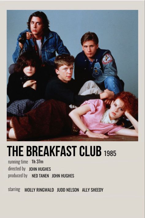 minimal polaroid movie poster for the breakfast club Breakfast Club Movie, Iconic Movie Posters, Movie Card, Film Posters Minimalist, Club Poster, Film Posters Vintage, Movie Poster Wall, Movie Covers, Movie Prints