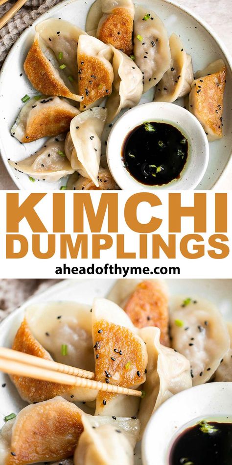 Kimchi Dumplings Kimchi Dumplings, Homemade Dumplings Recipe, Asian Dinners, Pork Dumpling, Homemade Dumplings, Kimchi Recipe, Foreign Food, Dumpling Recipe, Worth The Wait