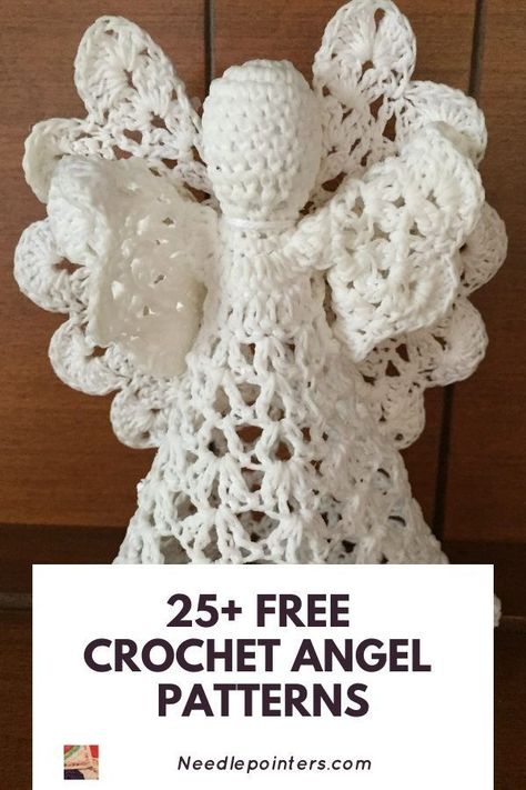 Around the holidays, angels are a popular decoration to use on Christmas trees and around the home. We’ve rounded up a collection of free crochet angel patterns, from angel ornaments to angel tree toppers, from angel table centerpieces to angel bookmarks. If you are a newbie to crochet or a more advanced crocheter, we are sure you will discover an angel design to crochet. Crochet Tree Top Angel Free Pattern, Crochet Angel Tree Topper, Crochet Angel Tree Topper Free Pattern, Crochet Angel Ornament Free Pattern, Crochet Angel Wings Free Pattern, Free Crochet Angel Patterns, Crochet Angels Free Pattern, Crochet Christmas Angel, Háčkovaný Anjel