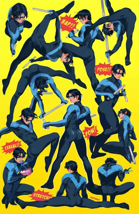 Nightwing in all his glory Hot Nightwing Fanart, Guys Without A Shirt, Dc Raven Comic, Bat Boys, Univers Dc, Comic Manga, Dc Comics Artwork, Im Batman, Damian Wayne