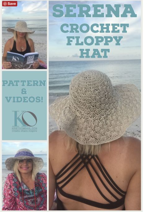 Serena Floppy Sun Hat Crochet FREE Pattern | Kristin Omdahl Sun Hat Crochet Pattern, Sun Hat Crochet, Crochet Sun, Crochet Summer Hats, Floppy Sun Hat, Crochet Sun Hat, Hat Crochet Pattern, Floppy Sun Hats, Crochet Hat Free