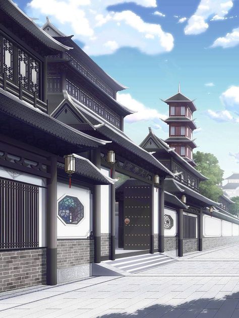 Anime Japanese House, Japanese Houses Traditional, Traditional Japanese House Anime, Traditional Chinese House, Chinese House, Ancient Chinese Architecture, Japanese Style House, Traditional Japanese House, Episode Backgrounds