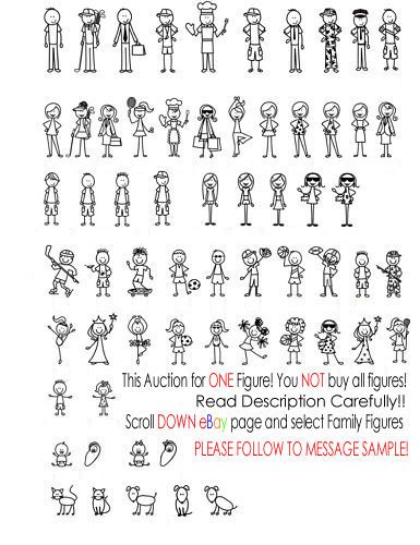 Decal Application Instructions, Family Car Stickers, Car Sticker Ideas, Doodle People, Visual Note Taking, Stick Family, Family Decals, Silhouette Paper, Family Stickers