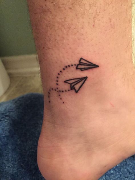 Airplane Tattoo Ideas, Paper Airplane Tattoo, Taylor Swift Tattoo Ideas, Paper Airplane Tattoos, Mother Tattoos For Children, Wood Tattoo, Airplane Tattoo, Globe Tattoos, Airplane Tattoos