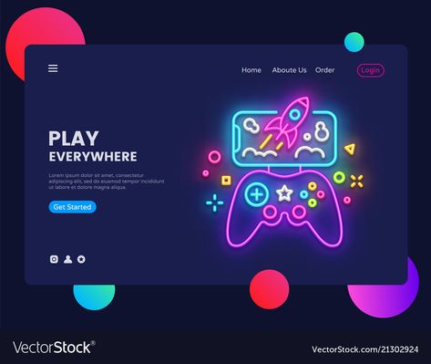 Gamer Website, Webpage Design Layout, Website Concept, Modern Website Design, Neon Style, Graph Design, Webpage Design, Website Design Layout, Modern Website