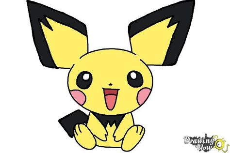 How to Draw Pokemon - Pichu - Step 9 Pichu Art, Manga For Beginners, Johto Pokemon, How To Draw Pokemon, Pichu Pokemon, Draw Pokemon, Pokemon Wiki, Baby Pokemon, Drawing Videos For Kids