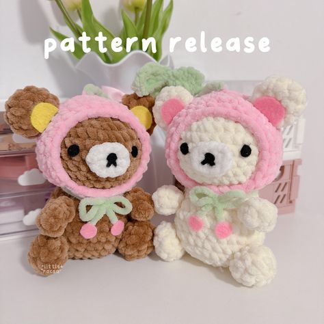 Hello Kitty Crochet, Easy Crochet Animals, Quick Crochet Patterns, Kawaii Crochet, Beginner Crochet Projects, Fun Crochet, Fun Crochet Projects, Quick Crochet, Crochet Bear