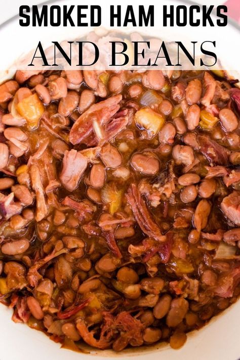 Pork Hocks And Beans, Dutch Oven Baked Beans, Best Ever Baked Beans, Ham Hock Recipes, Ham Hocks And Beans, Beans And Ham, Ham Hocks, Beans In Crockpot, Homemade Baked Beans