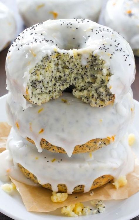 Healthy Doughnuts Recipe, Poppy Seed Dessert, Healthy Doughnuts, Healthy Donuts Recipe, Donuts Donuts, Healthy Donuts, Cookies Ideas, Lemon Poppy Seed, Lemon Poppy