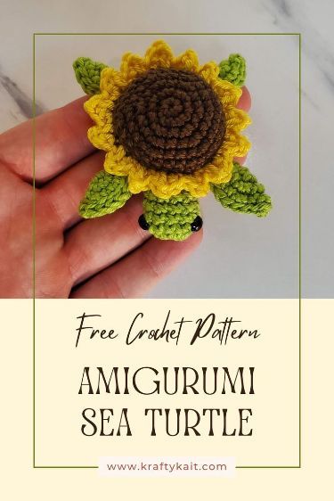 Amigurumi Sunflower Turtle - Free Crochet Pattern HandmadeCrochet, CrochetInspiration, CrochetLove Crochet Sea Turtle Pattern, Amigurumi Sunflower, Crochet Turtle Pattern Free, Sunflower Turtle, Soft Amigurumi, Crochet Sea Turtle, Crochet Stuffed Animals, Sea Turtle Pattern, Small Crochet Gifts