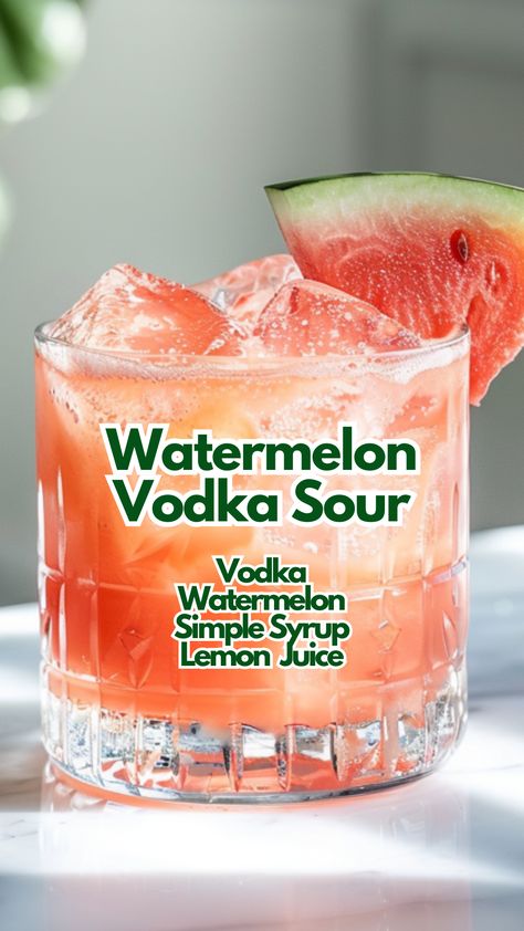 Alcoholic Drinks Vodka Easy, Sour Watermelon Vodka Drinks, Not Sweet Vodka Drinks, Best Sweet Alcoholic Drinks, Watermelon Mixed Drinks Alcohol, Watermelon And Vodka Drinks, Over The Top Cocktails, Watermelon Summer Drinks Alcohol, Simply Watermelon Cocktail