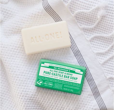 DR. BRONNER's All-One Hemp Almond Pure-Castile Natural Bar Soap, 5-ounces Almond Soap, Dr Bronners, Homemade Laundry Detergent, Vegan Ingredients, Organic Oils, Organic Olive Oil, Homemade Soap, Organic Soap, How To Make Homemade