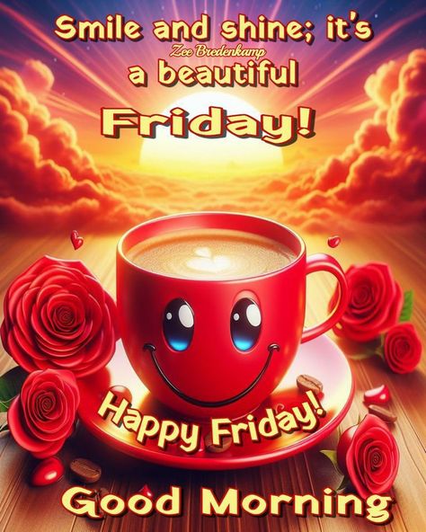 Good Morning Friday Coffee, Good Morning Friday Gif, Friday Morning Greetings, Happy Friday Gif, Friday Good Morning, Happy Friday Morning, Kisses Quotes, Good Morning Quotes Friendship, Coffee Quotes Morning