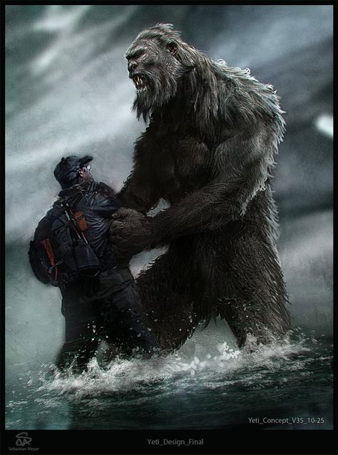 ArtStation - Yeti attack, Sebastian Meyer Yeti Drawing, Bigfoot Drawing, Harrison Hot Springs, The Abominable Snowman, Bigfoot Pictures, Yeti Bigfoot, Predator Alien Art, Bigfoot Art, Sea Of Monsters