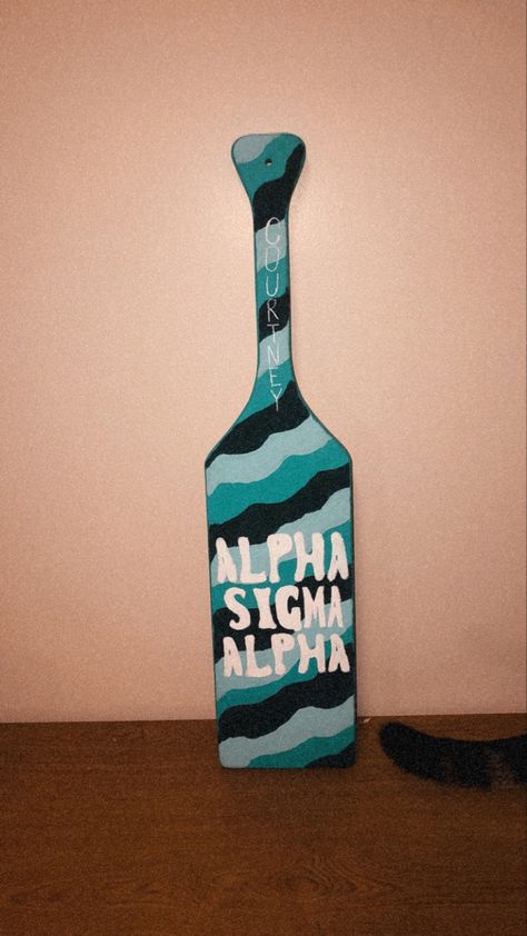 Blue Paddle Sorority, Paddle Sorority, Paddle Ideas, Sorority Paddles, Sorority Big Little, Sorority Crafts, Alpha Sigma Alpha, Paddles, Blue Waves