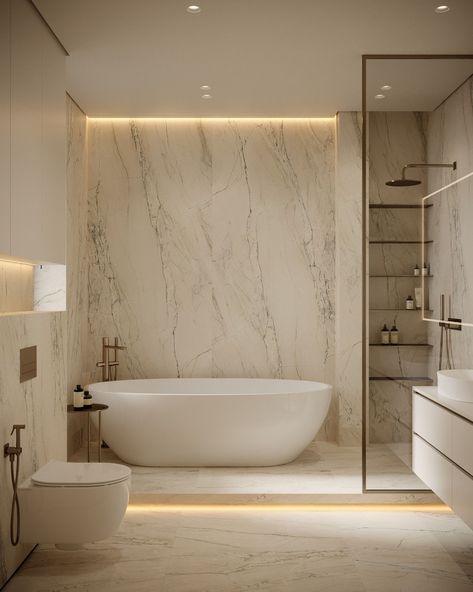 Bathroom Ideas Bathtub, Bathroom Ideas Big, Hotel Inspired Bathroom, Lux Bathroom, Minimalist Toilets, Design Interior Baie, Bathrooms Modern, Modern Decor Bathroom, Minimalist Showers