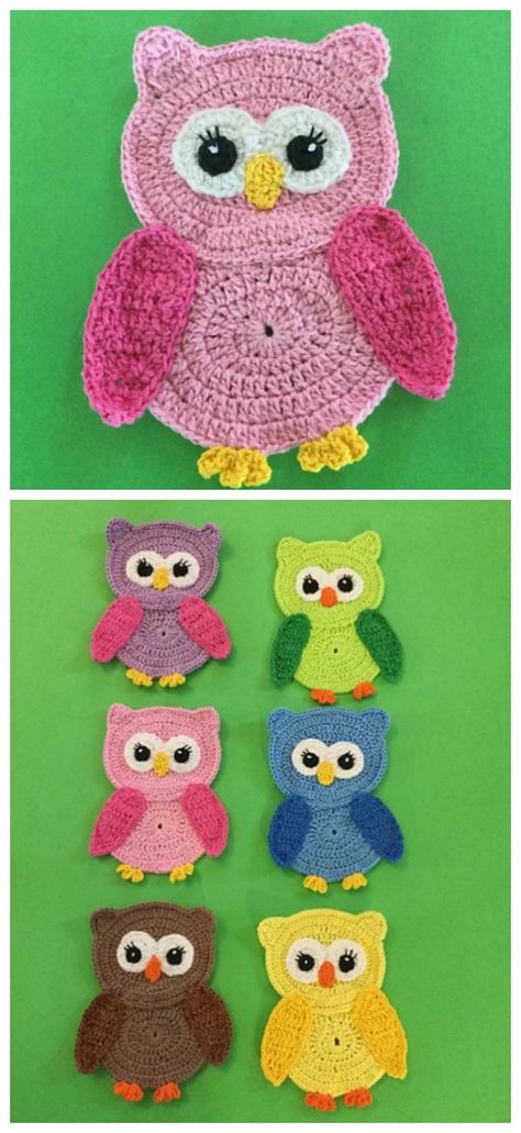 Crochet Applique Patterns Free 527 Crochet Cat Applique, Kat Haken, Stitch Hat, Crochet Applique Patterns Free, Crochet Free Patterns, Owl Applique, Crochet Owls, Owl Crochet Patterns, Cat Applique