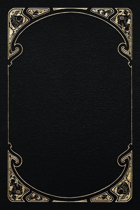 Gold frame art nouveau, remixed from the artworks of Alphonse Maria Mucha | premium image by rawpixel.com / Tang Gold Black Background, Gold Frame Art, Gold And Black Background, Book Cover Design Template, Gfx Design, Mucha Art, Book Cover Template, Book And Frame, Art Nouveau Art