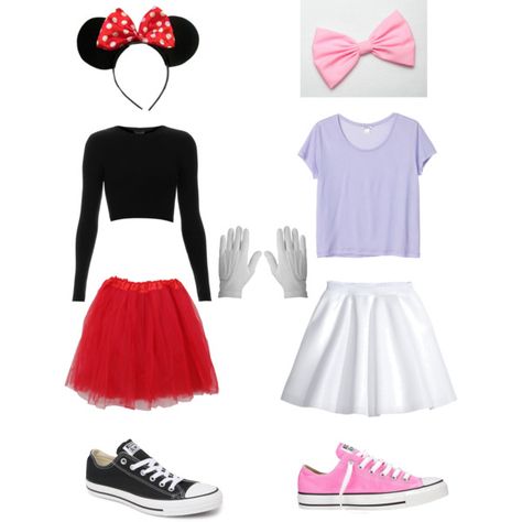 Minnie Mouse and Daisy Duck by ajiawilliams on Polyvore featuring Monki, Topshop, H&M, Converse, Cotton Candy, Disney and Rothco Minnie Mouse And Daisy Duck, Best Friend Costumes, Duck Costumes, Friend Costumes, Bff Halloween Costumes, Best Friend Halloween Costumes, Halloween Coustumes, Outfits And Accessories, Duo Halloween Costumes