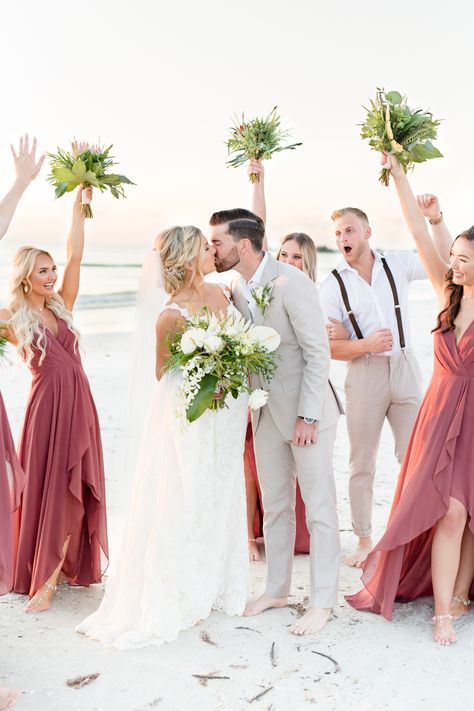 Beach Wedding October, Aruba Wedding Ideas Bridesmaid Dresses, Wedding Beach Dress Bridesmaid, Beach Wedding Ideas Bridesmaids, Beach Wedding Schemes, Beach Send Off Ideas, Color Schemes For Beach Weddings, Destination Bridal Party, Beach Wedding Colors Bridesmaid Dress