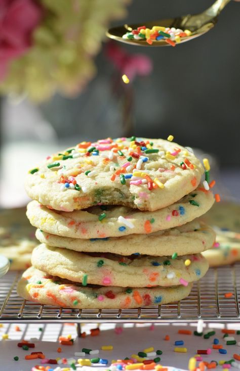 Funfetti Sugar Cookies! – Corrigan Sisters Corrigan Sisters, Pumpkin Spice Snack, Funfetti Sugar Cookies, Easy Sugar Cookie Dough, Lemon Blueberry Bundt Cake, Pumpkin Creme Brulee, Blueberry Bundt Cake, Funfetti Cookies, Mint Chip Ice Cream