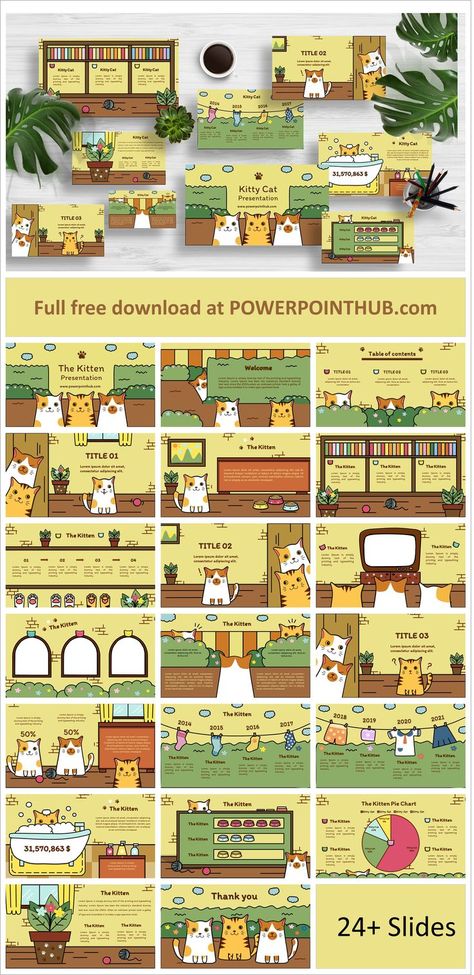 Present about cute cats in your house with this free PowerPoint Template. Easily create awesome presentation suitable for Google Slides and Keynote. #パワーポイント #PowerPoint #presentations #Presentation #presentationtips #Office365 #Microsoft #MicrosoftEdu #slides #파워포인트 프레젠테이션 공유 템플릿 Microsoft Ppt Template, About Me Powerpoint Slide, Microsoft Powerpoint Templates, Canva Powerpoint Template Free, Canva Slide Presentation, Free Presentation Template, Cute Google Slides Ideas, Ppt Ideas Slide Design, Google Slide Ideas