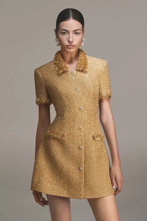 MEAN BLVD | Premium Fashion Platform of Top Vietnamese Designers Coktail Dress, Embellished Mini Dress, Diva Dress, Chic Dress Classy, Mean Blvd, Woman Suit Fashion, Womenswear Fashion, Latest African Fashion Dresses, Tweed Dress