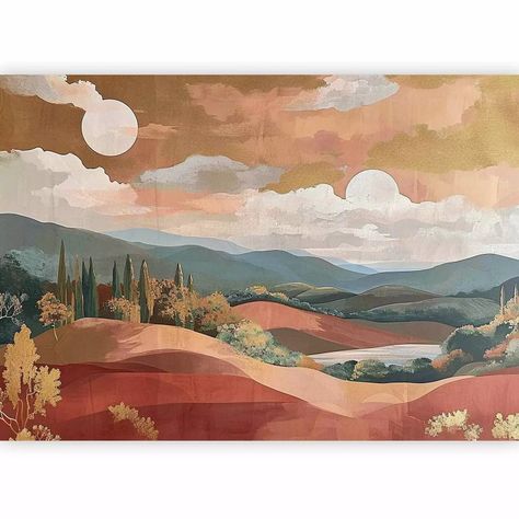 Mediterranean Landscape, Terracotta Wall, Mediterranean Landscaping, Shabby Chic Vintage, Colour Schemes, The Mediterranean, Banksy, Wall Mural, Wall Murals