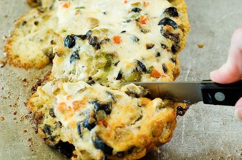 Olive Cheese Bread. | The Pioneer Woman Olive Cheese Bread, Ree Drummond Recipes, Roasted Beef, Olive Bread, Basil Pasta, Pioneer Woman Recipes, Ree Drummond, Roasted Asparagus, Beef Tenderloin