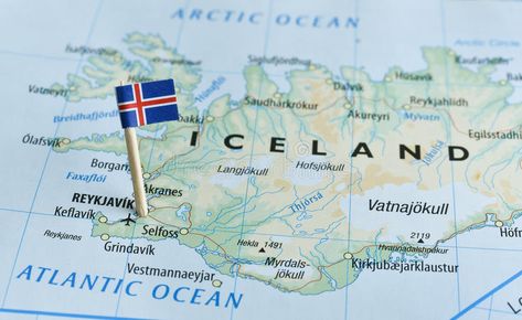 Iceland map flag pin. Closeup shot of Iceland flag pin on map , #spon, #flag, #map, #Iceland, #shot, #Closeup #ad Iceland Aesthetic, Iceland Country, Icelandic Language, Map Of Iceland, Denmark Food, Maps Aesthetic, Iceland Flag, Gap Year Travel, Iceland Map