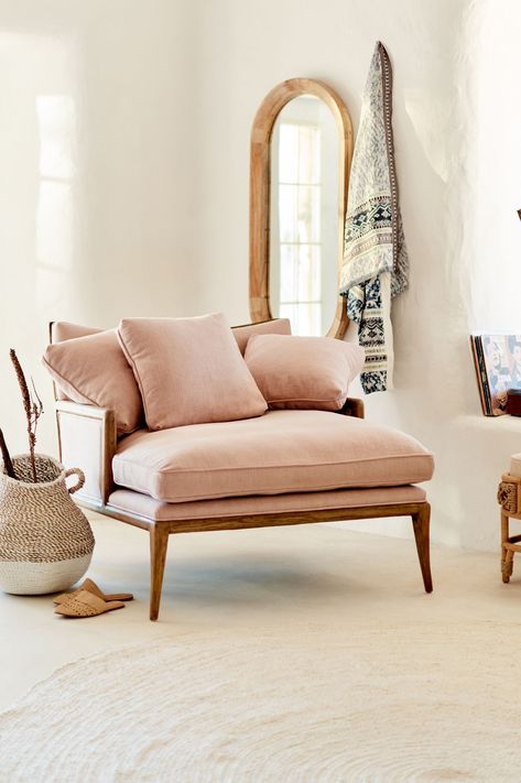 Florence Chaise | Anthropologie Accent Lounge Chair, Chaise Lounge Decor, Chaise Longue Bedroom, Bedroom Chaise, Anthropologie Bedroom, Lounge Chair Living Room, Small Chaise, Chaise Lounge Living Room, Chaise Lounge Bedroom